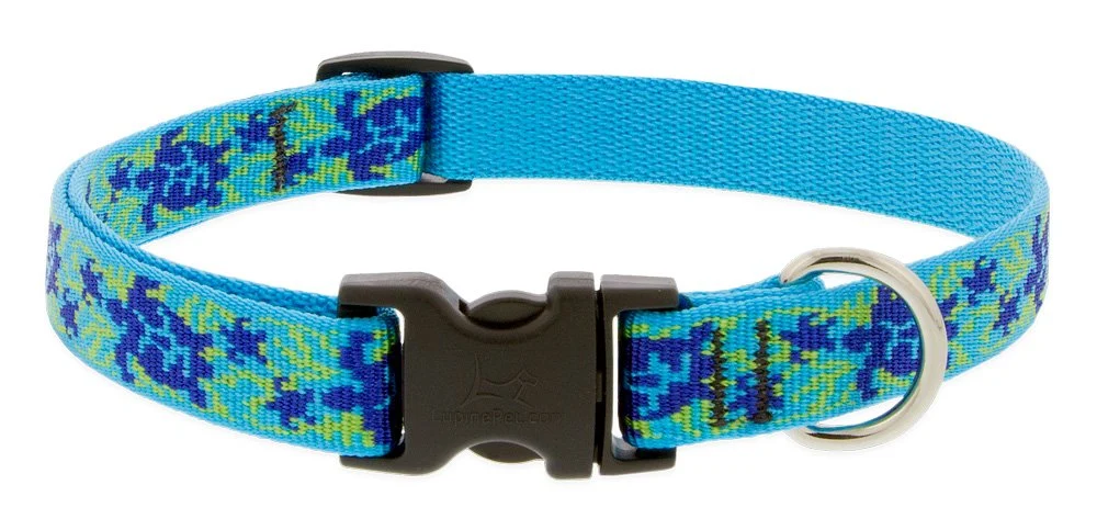 Crafted LupinePet s Turtle Reef Collar 13-22 Inch Adjustable for Medium Large Dogs Lightweight