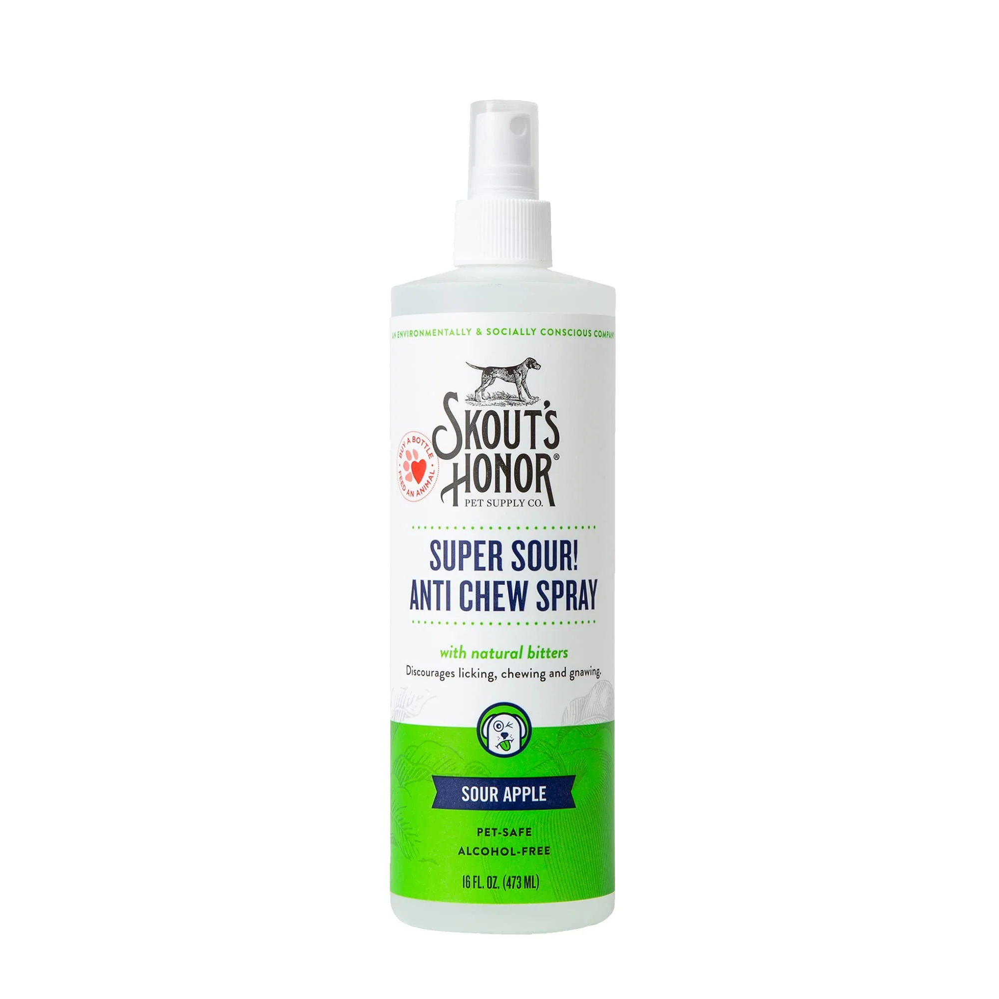 Relaxed SKOUT’S HONOR Super Sour Anti Chew Spray – Natural Alcohol- Bitter Formula to Deter Chewing 16 oz Refined