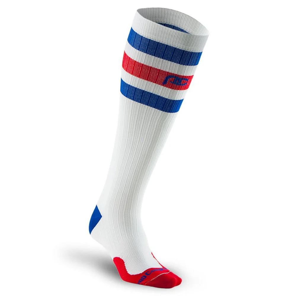 Contemporary Marathon White Red and Blue Stripe Original Design