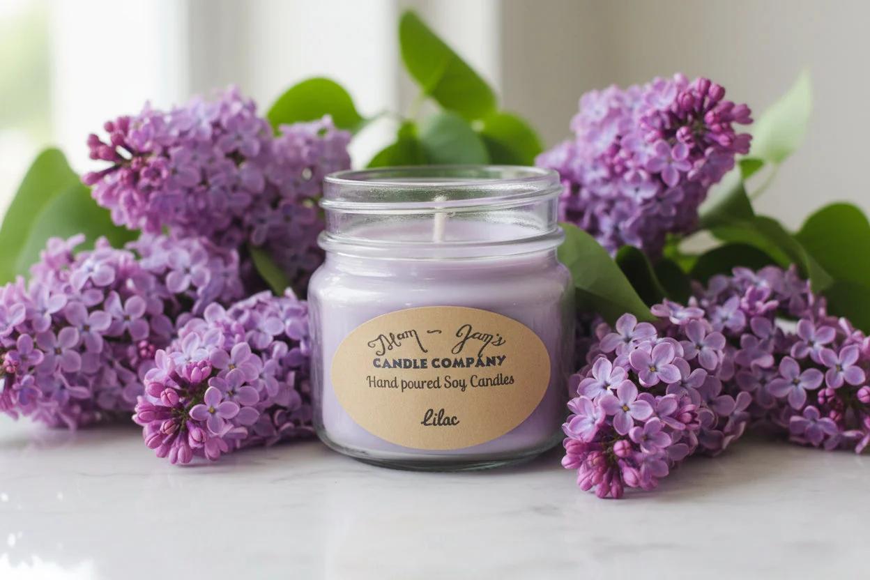 Smooth Lilac Soy Candle – Soft Floral Scent Mam Jam s Verified