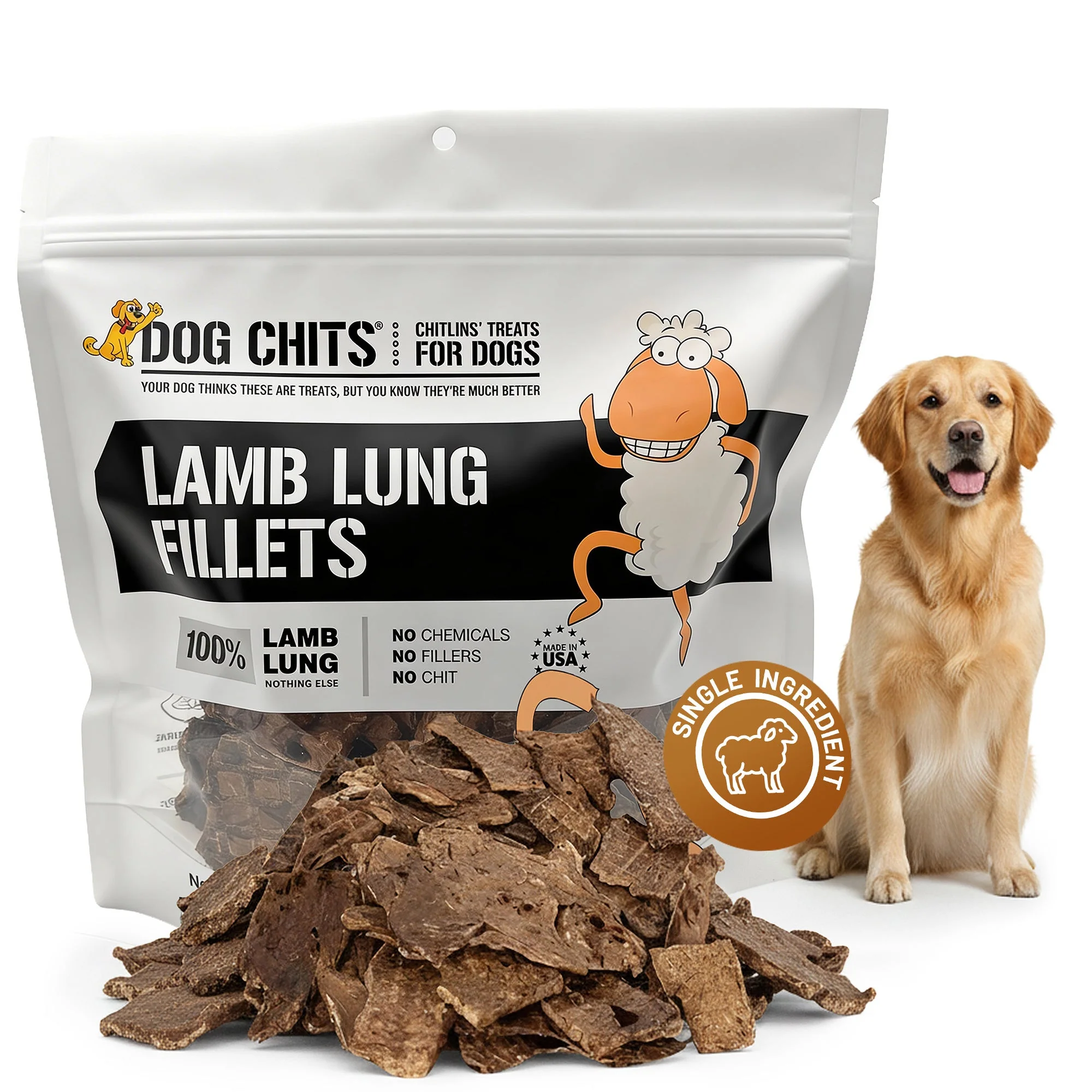 Solid Lamb Lung Fillet Treats for Dogs – 10 oz Advanced