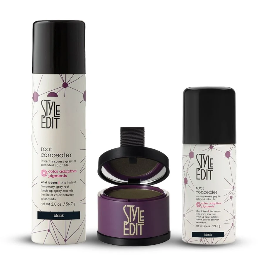 Premium Root Concealer Spray and Powder Trio Full Travel Size Spray Responsible