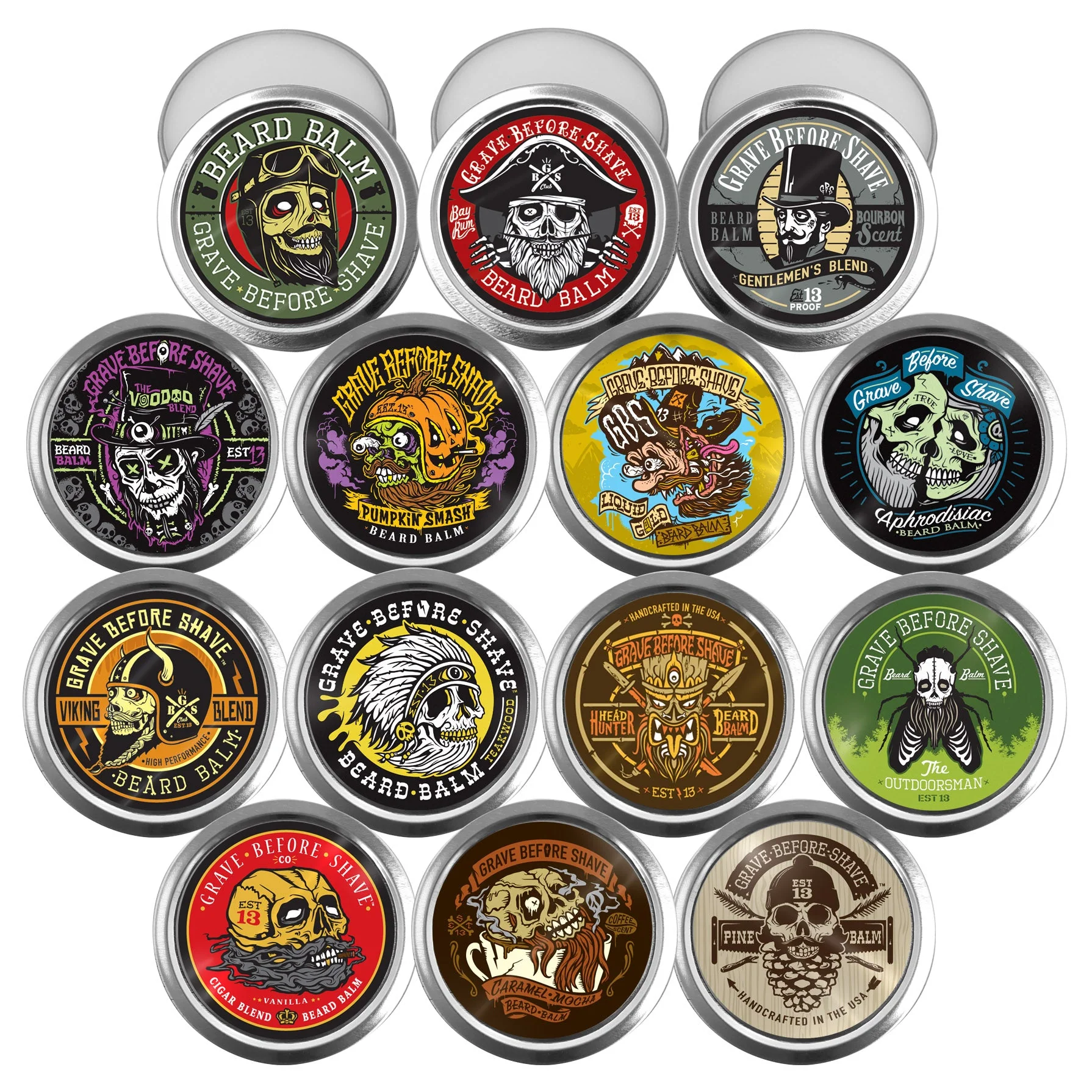 Authentic Grave Before Shave Beard Balm 2oz. tins Solid
