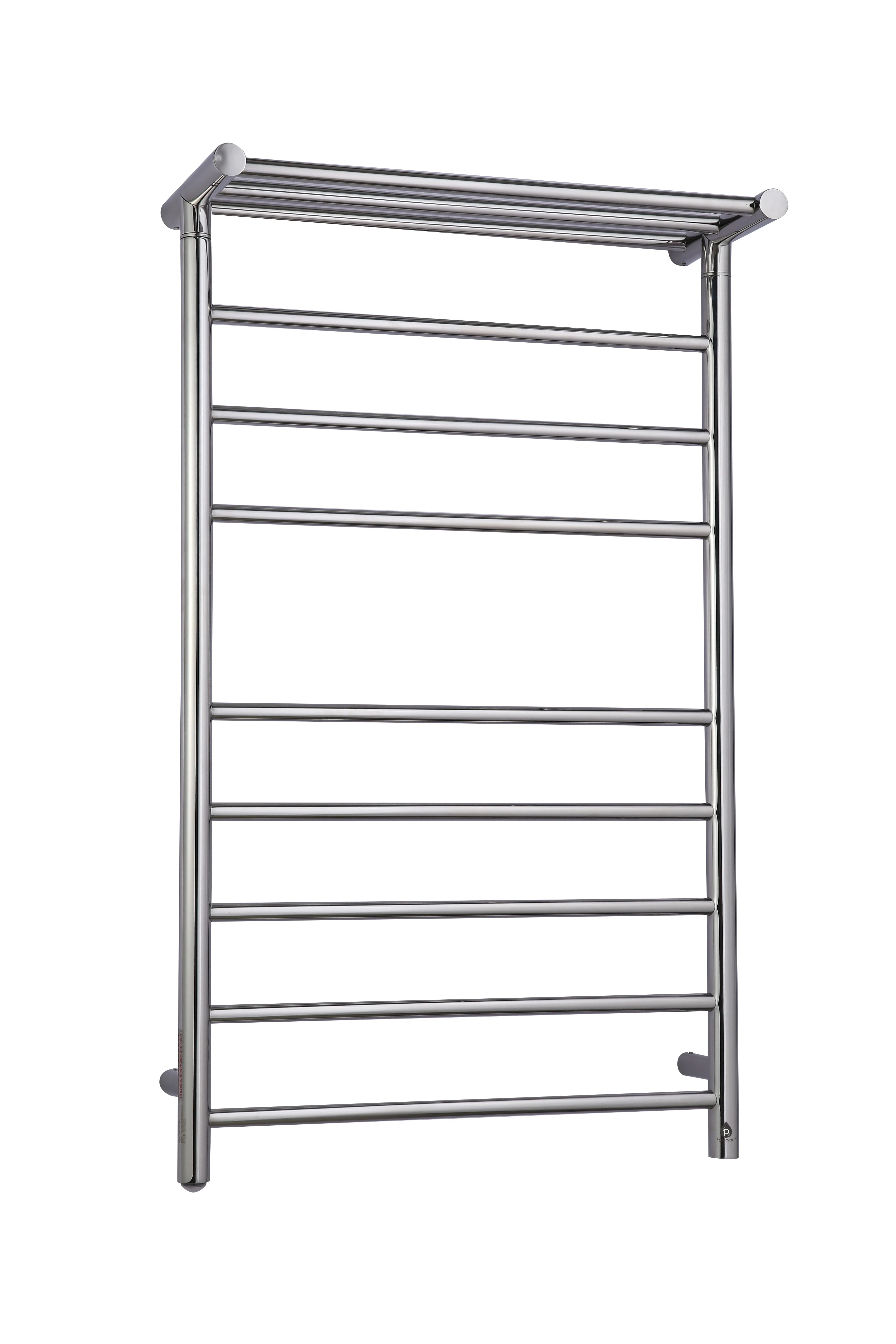 Green Pursonic Wall Mount Electric Towel Warmer with 8 Heated Bars Plus 3 Non-heated Bars Eco-Friendly
