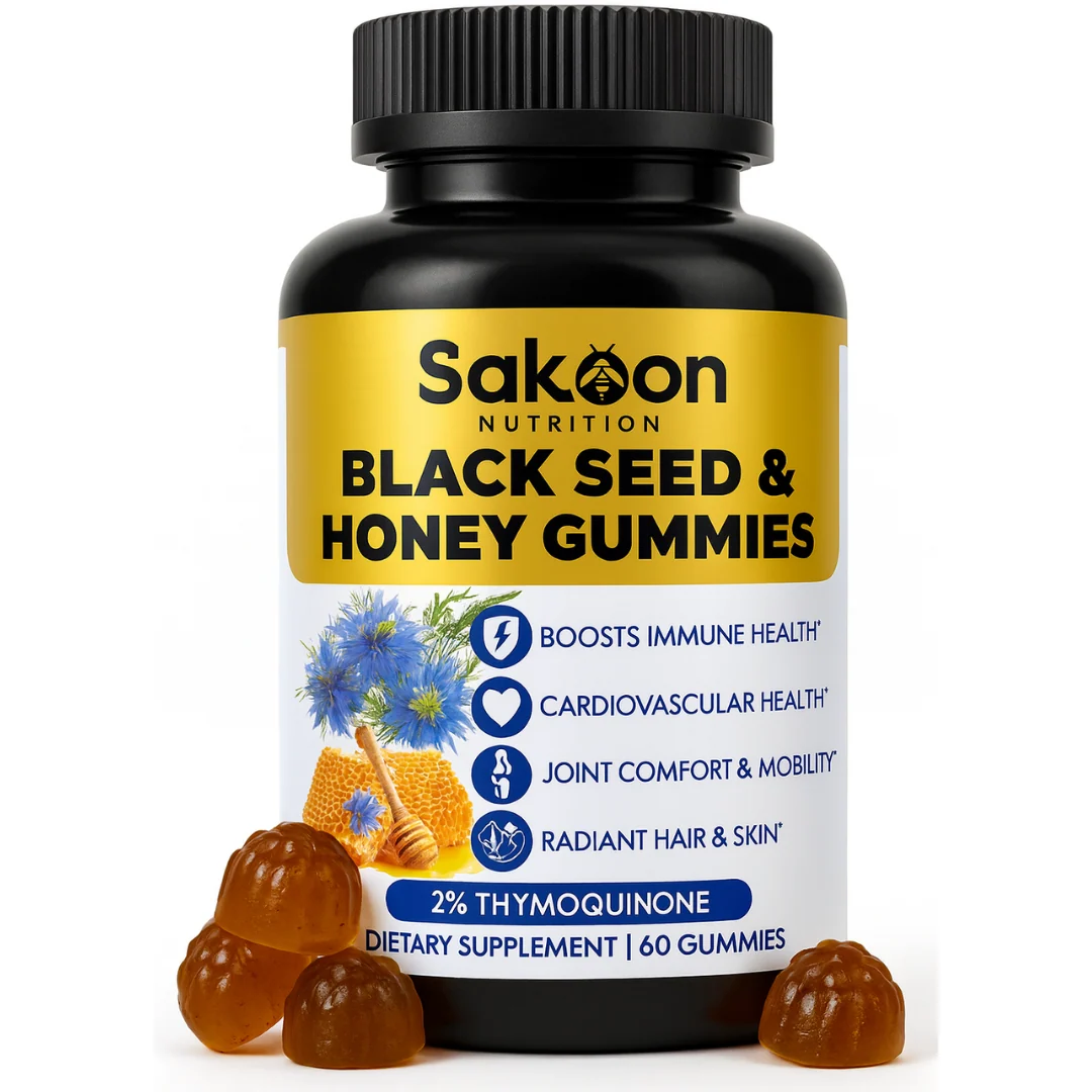 Traditional Black Seed Oil Gummies with Honey Halal High-Thymoquinone Sakoon Secure