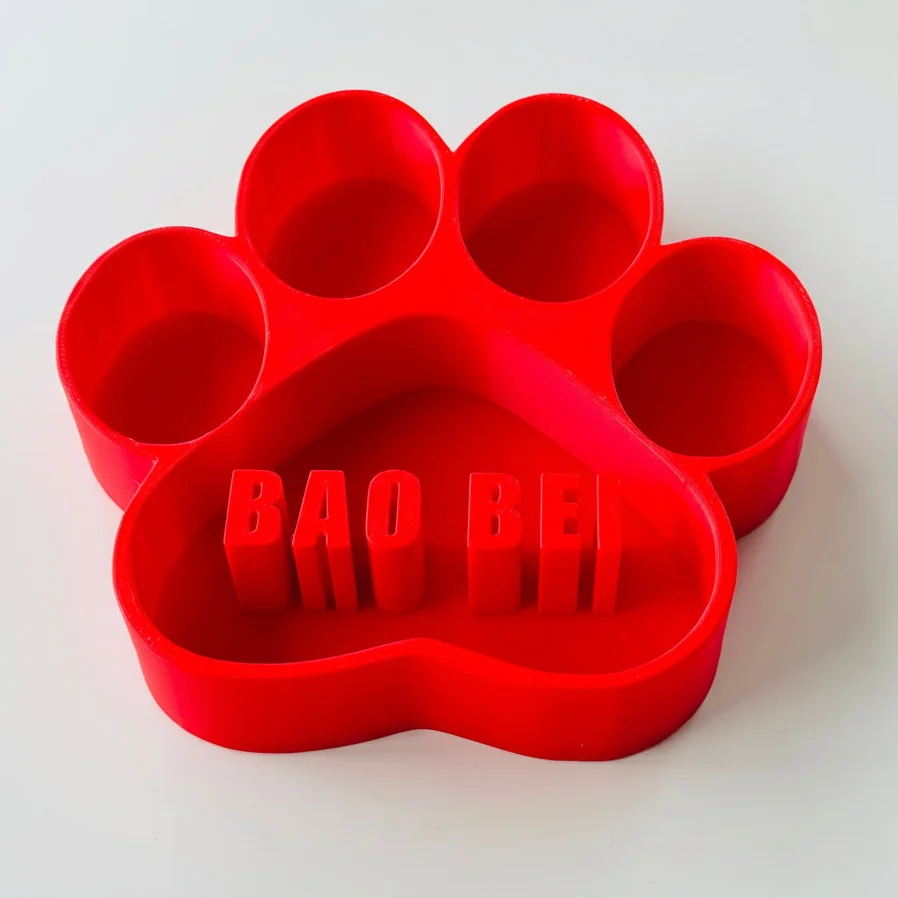 Smooth Personalized Dog Slow Feeder Bowl Paw Design Original Design