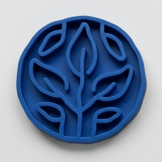 Solid Slow Feeder Bowl for Dogs Cats Leaves Design Organic