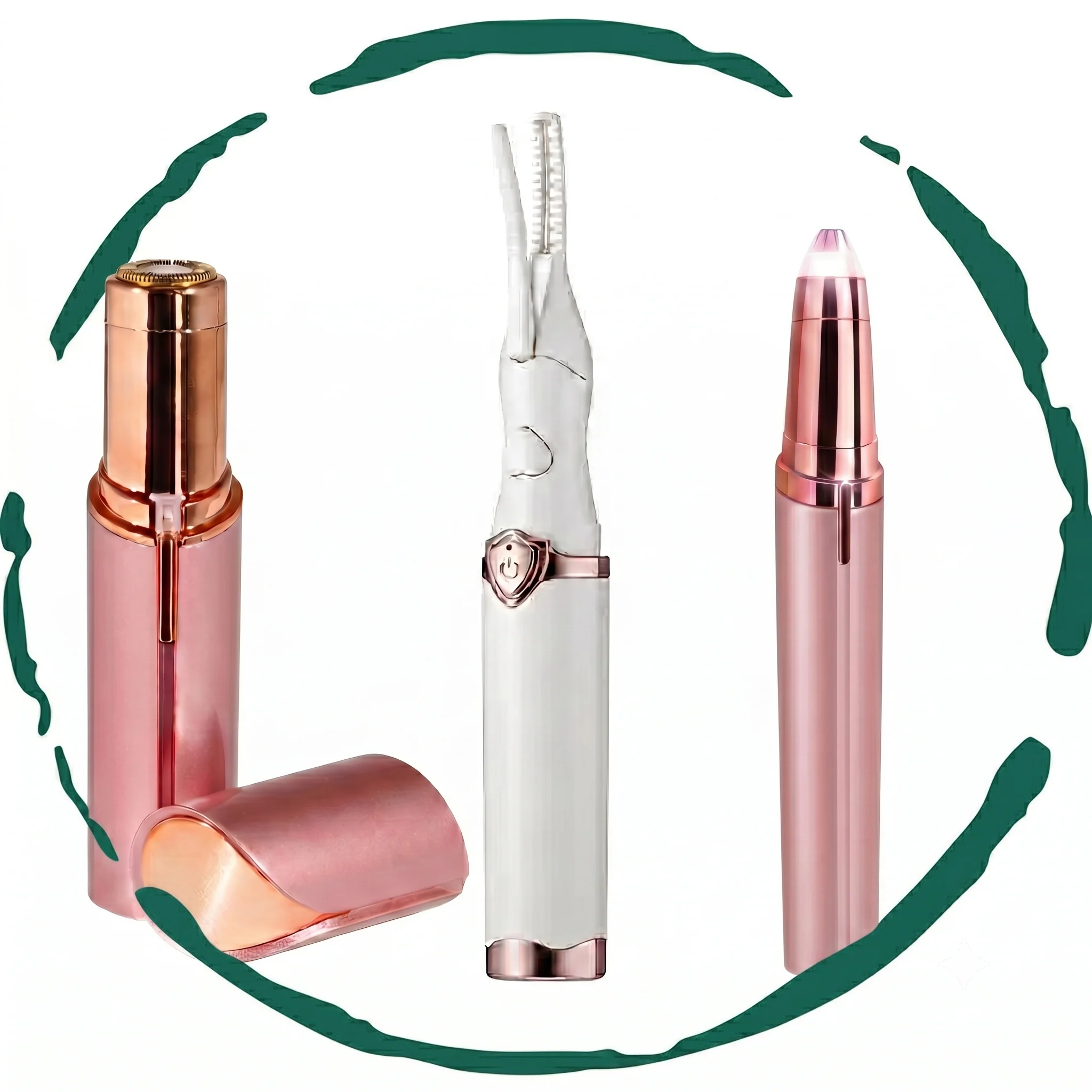 Minimalist The Effortless Beauty Kit -Facial Hair Remover Eyebrow Trimmer Heated Eyelash Curler Set World-Class