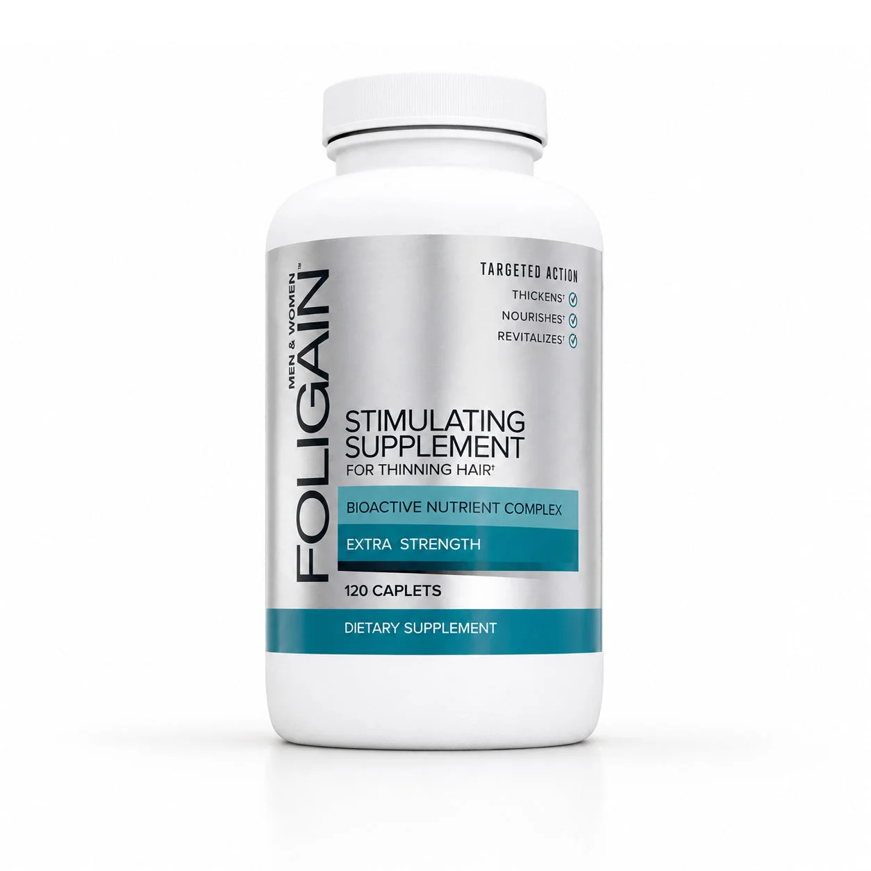 Eco-Friendly FOLIGAIN® Stimulating Supplement For Thinning Hair 120 Caplets High-End