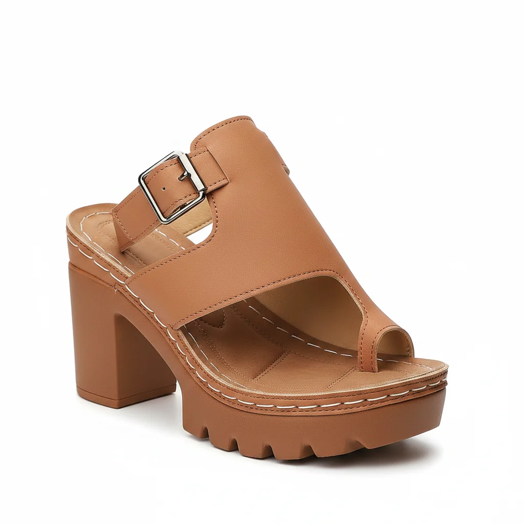 Modern Women’s Chunky Block Heel Platform Sandals Open Toe Adjustable Buckle Responsible