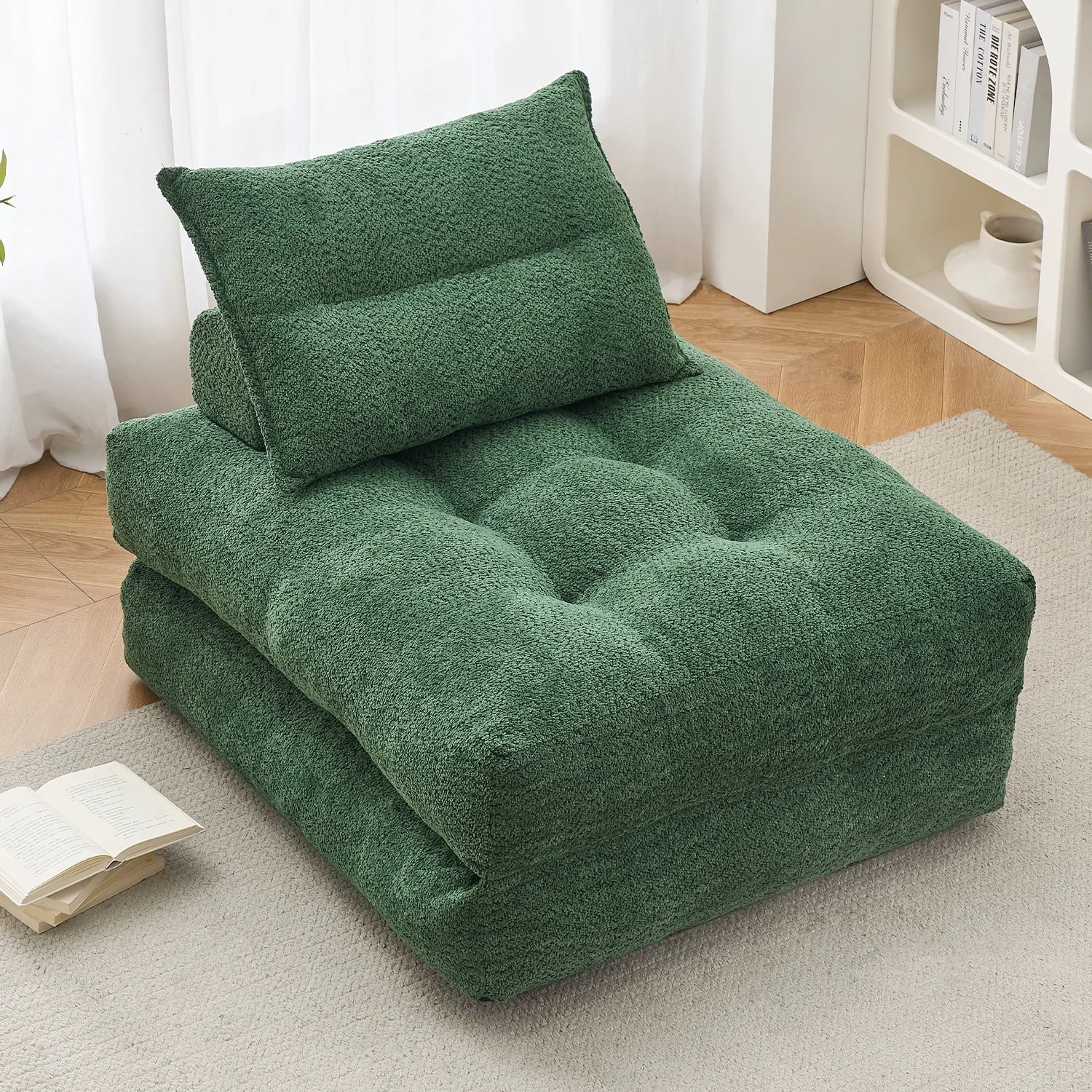 Responsible BEHOST 3-in-1 Convertible Folding Futon Sofa Bed for Adults Green Excellent