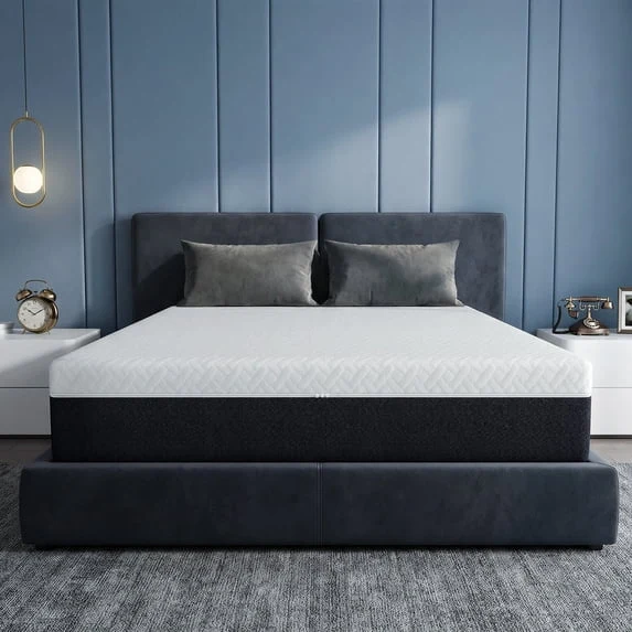 Modern Behost 8 inch Twin Size Mattress in a Box Fiberglass- Medium Firm Cooling Memory Foam CertiPUR-US First-Class