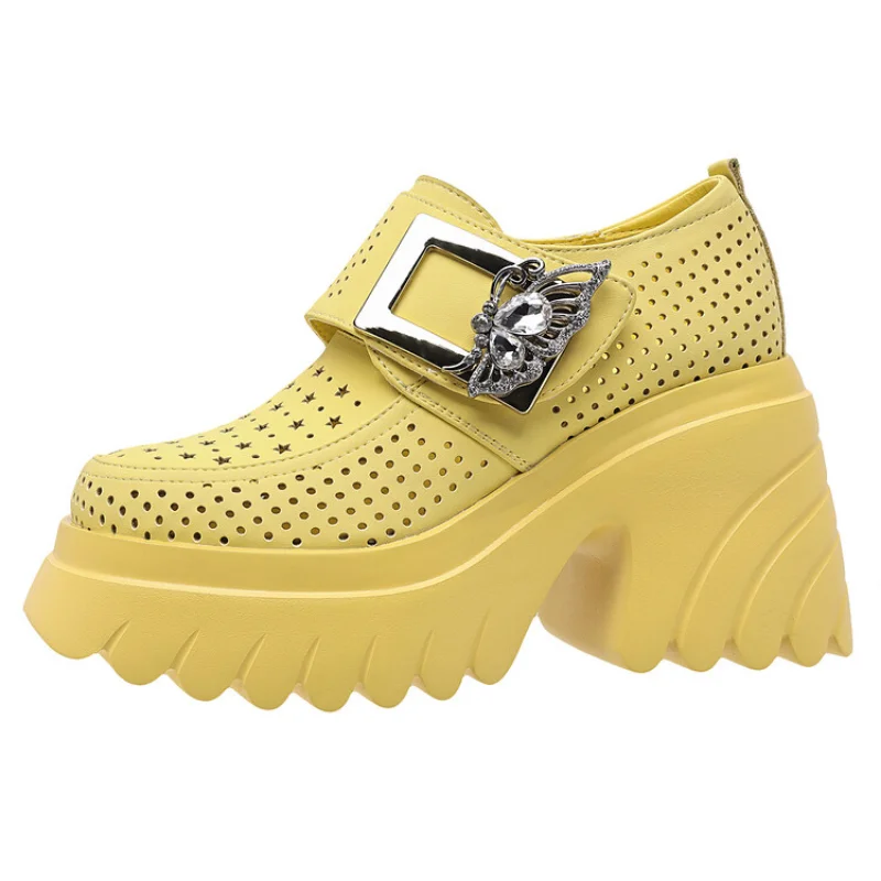 Soft Women’s White Platform Pumps Super High Heels Buckle Strap Mary Jane Shoes High-Quality