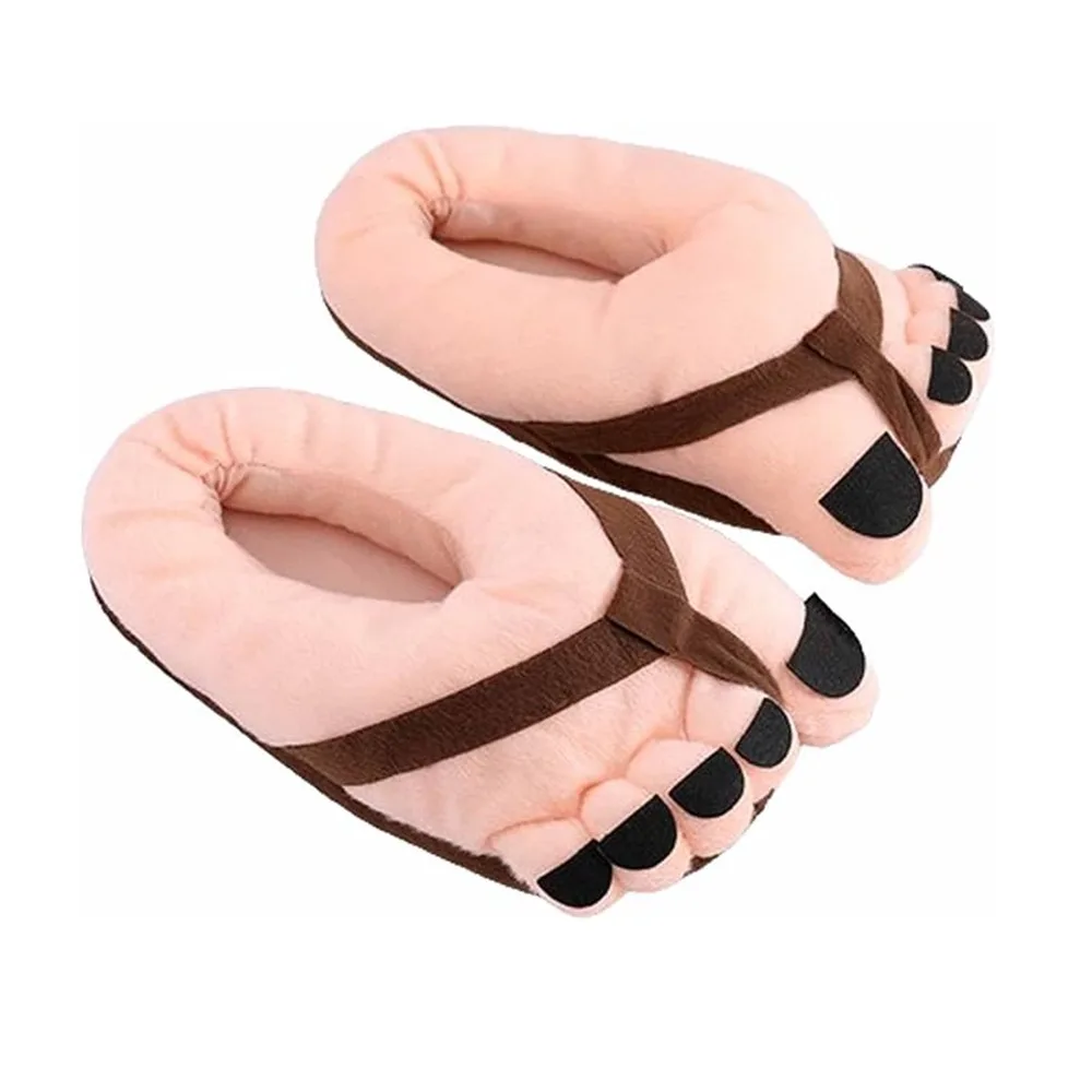 Contemporary Unisex Winter Cotton Slippers Funny Cartoon Couple House Slides Warm Soft Plush Indoor Flats Practical
