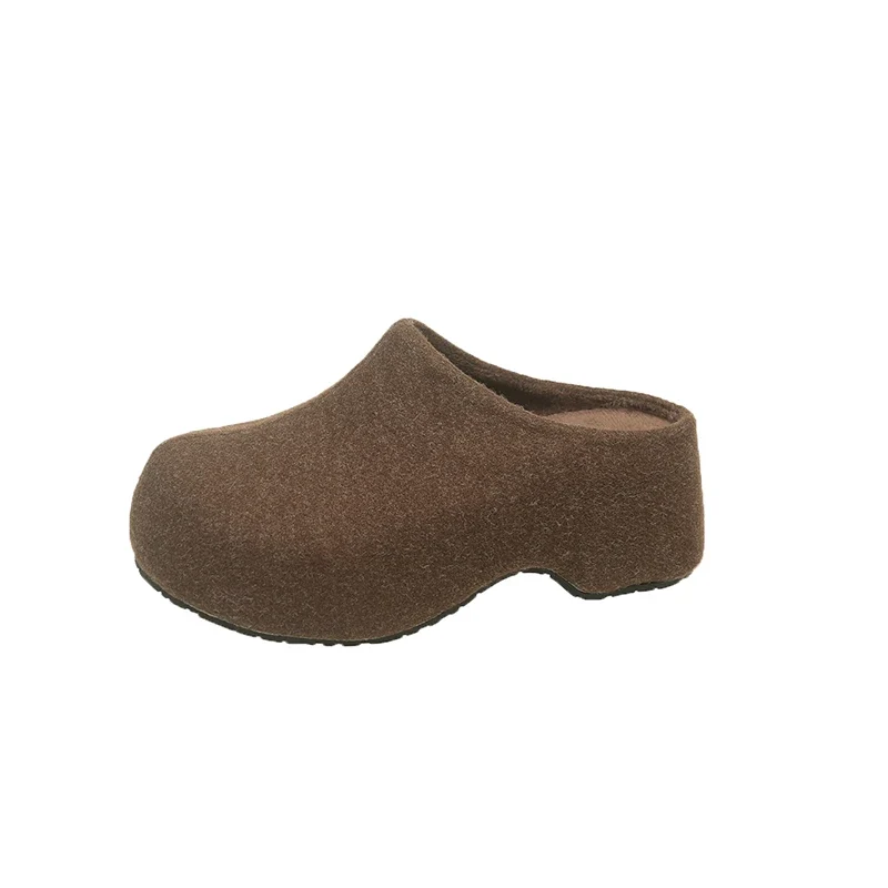 Modern Women’s Faux Suede Flat Platform Slip-On Mules Effective