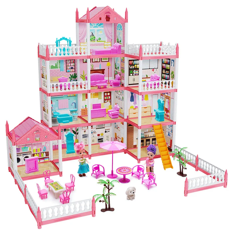 Expertly Made Kids’ 3D DIY Princess Castle Dollhouse with Furniture Accessories Refined