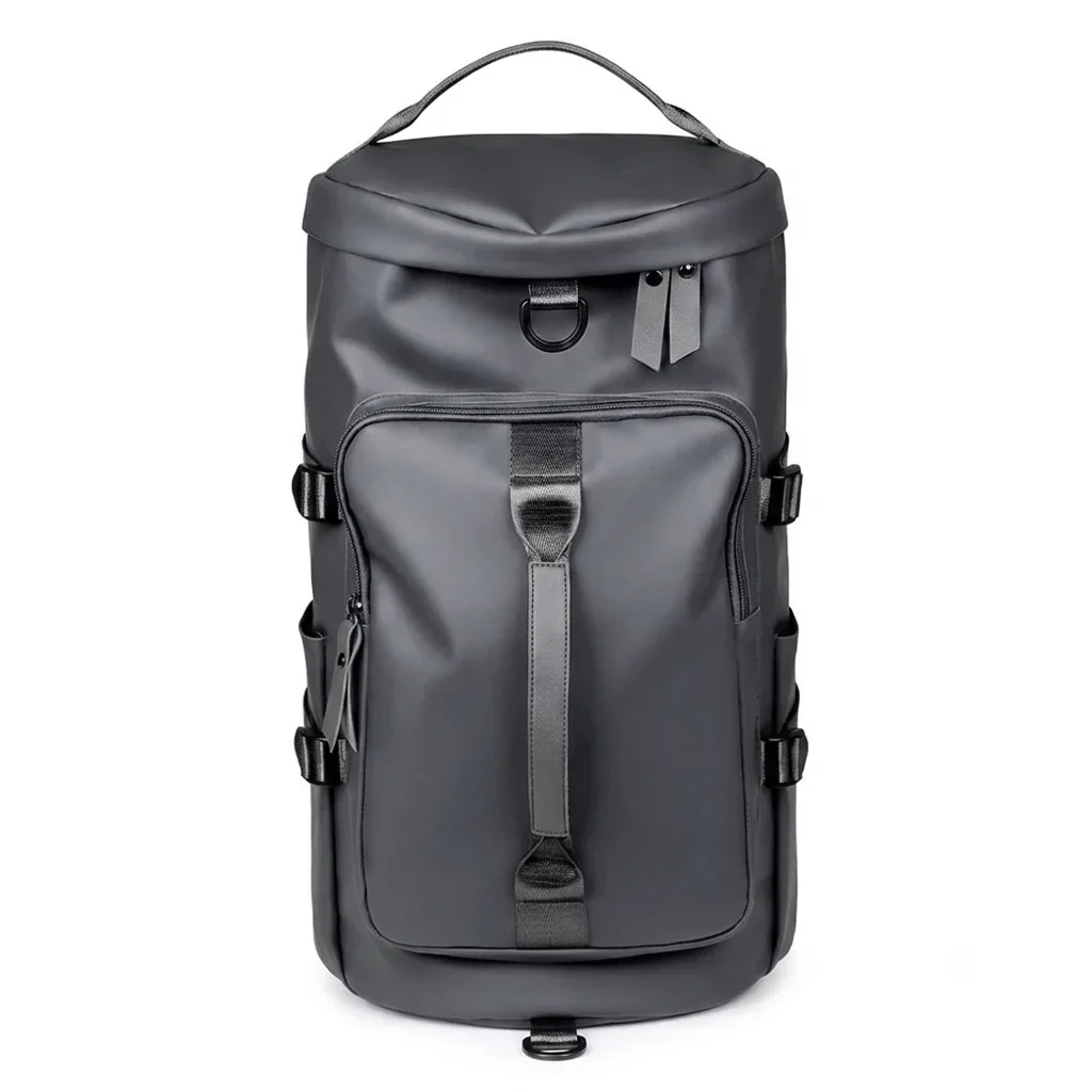 Responsible Men’s Fashion PU Leather Large Capacity Travel Backpack Fashionable