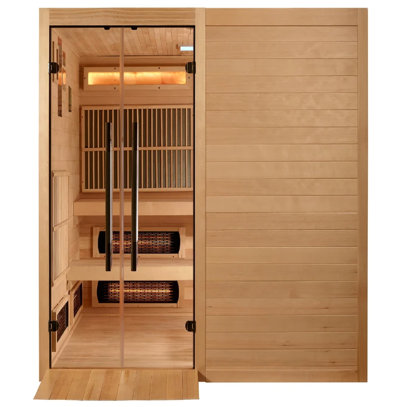 Top-Quality Golden Designs Toledo 6-Person Full Spectrum Hybrid Indoor Sauna with Harvia Stove Elite