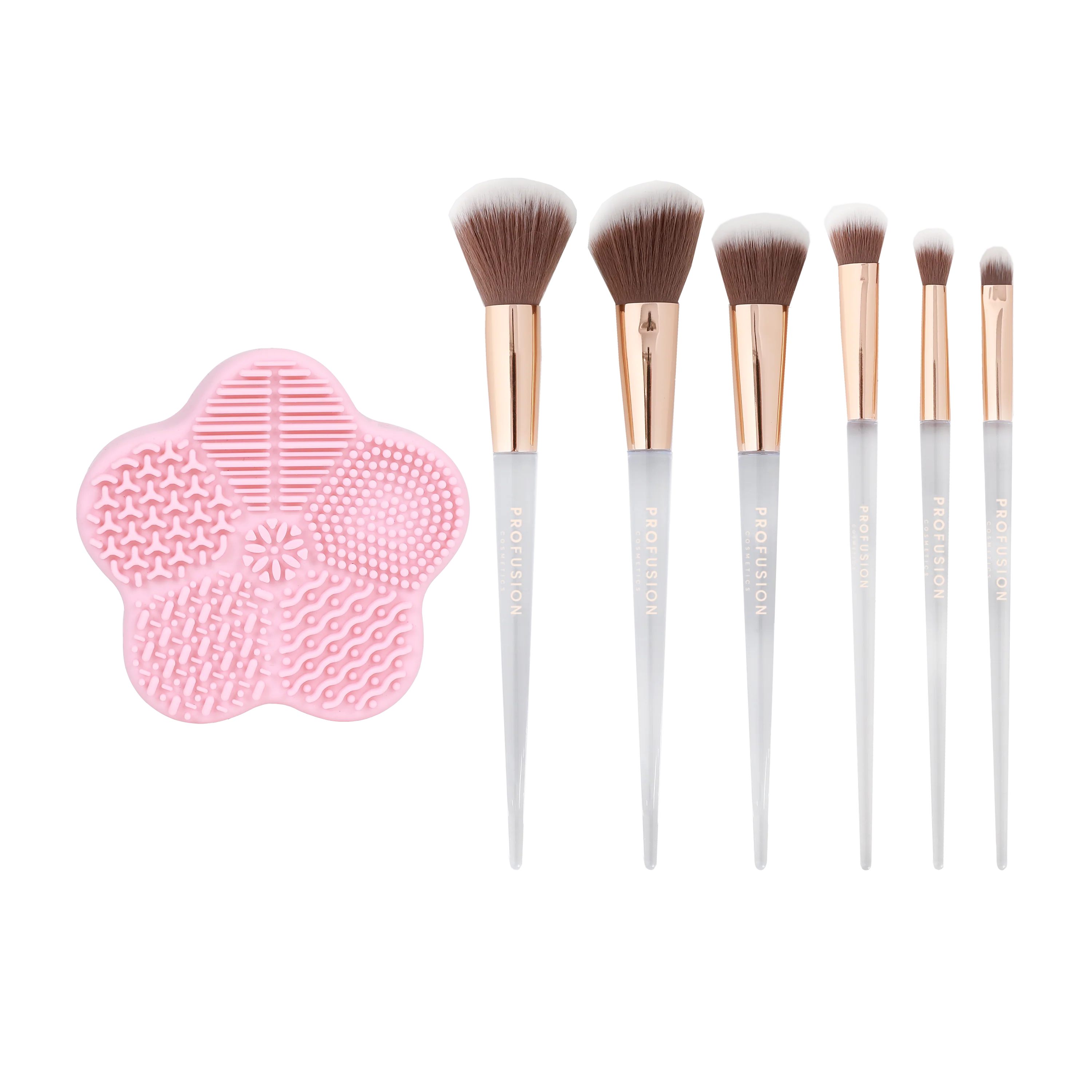Quality Frosted Snow Sparkle 7 PC Makeup Brush Cleaning Mat Set Convenient