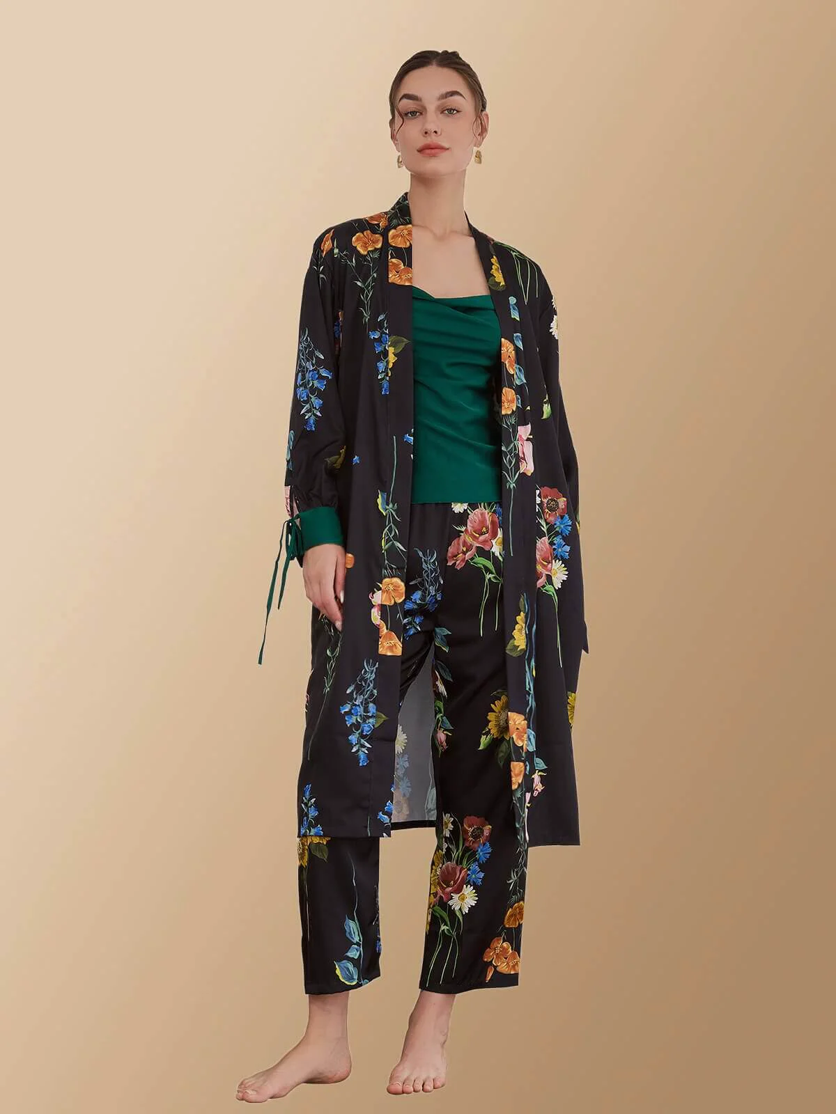Contemporary Floral Pajama Set 3 Pcs Sustainable