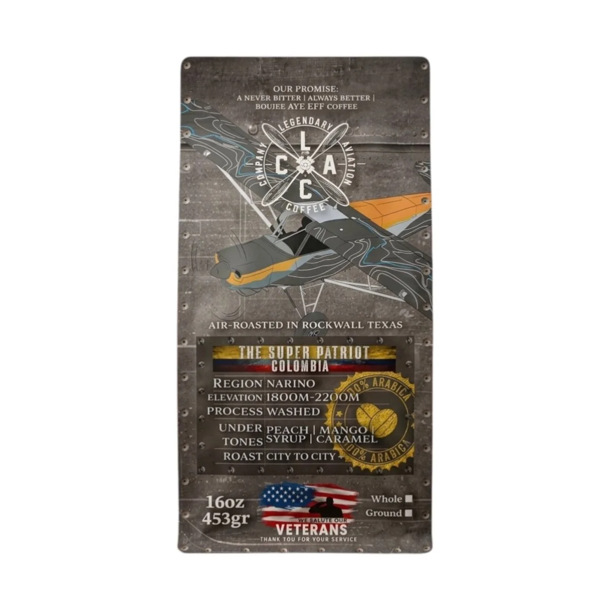 Eco-Friendly Patriot Aircraft Super Patriot Colombia Micro Lot Specialty CoffeeThe Super Patriot Colombia Micro Lot Specialty Coffee Trusted