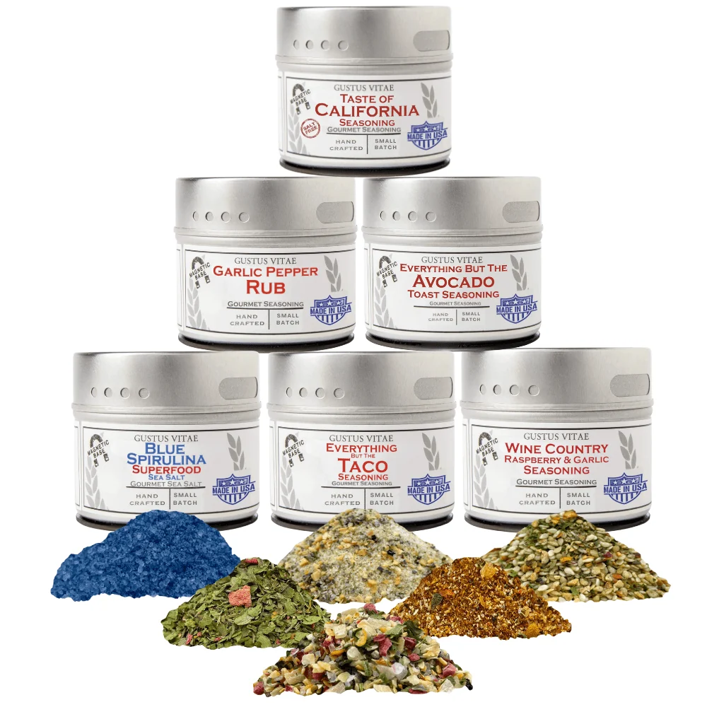 Easy-to-Use California Seasonings Gift Set – Tastes of California – Artisanal Spice Blends Six Pack High-Performance