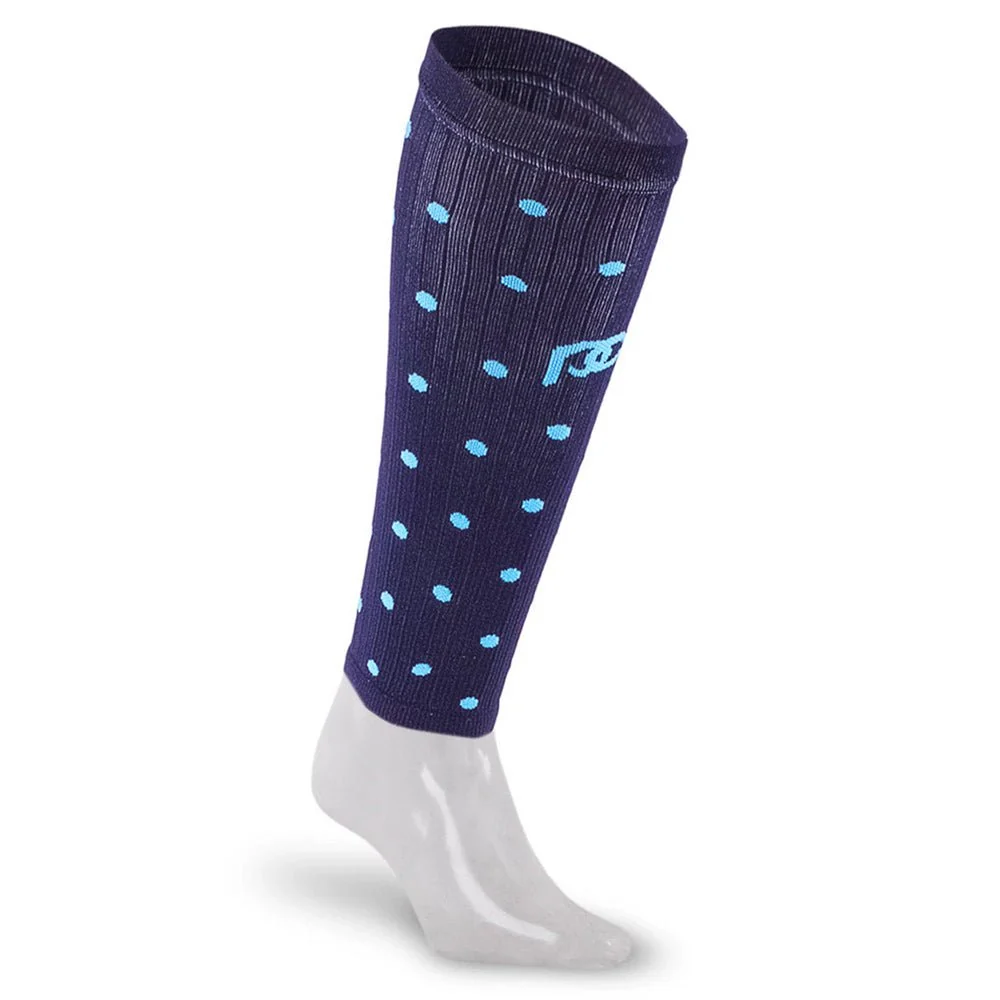 Premium Material Calf Sleeves Navy Dots Relaxed