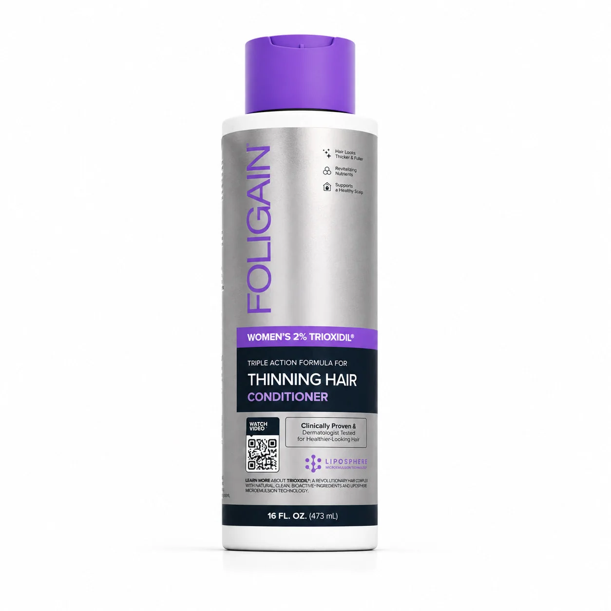 Unique FOLIGAIN® Triple Action Conditioner For Thinning Hair For Women with 2 TRIOXIDIL® 473ml Advanced