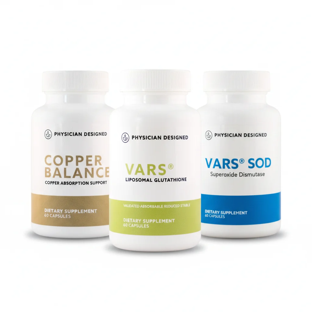 Easy-to-Use Copper Balance VARS SOD VARS Glutathione — Cellular Defense Stack Authentic
