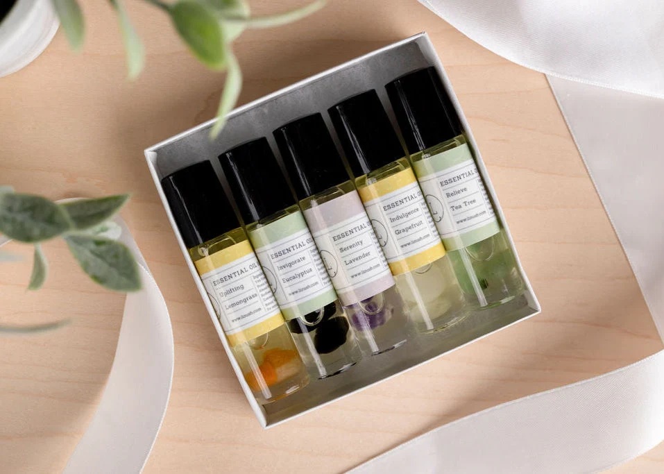 Refined Natural Essential Oil Roll-On Set – 5 Aromatherapy Oils Smart
