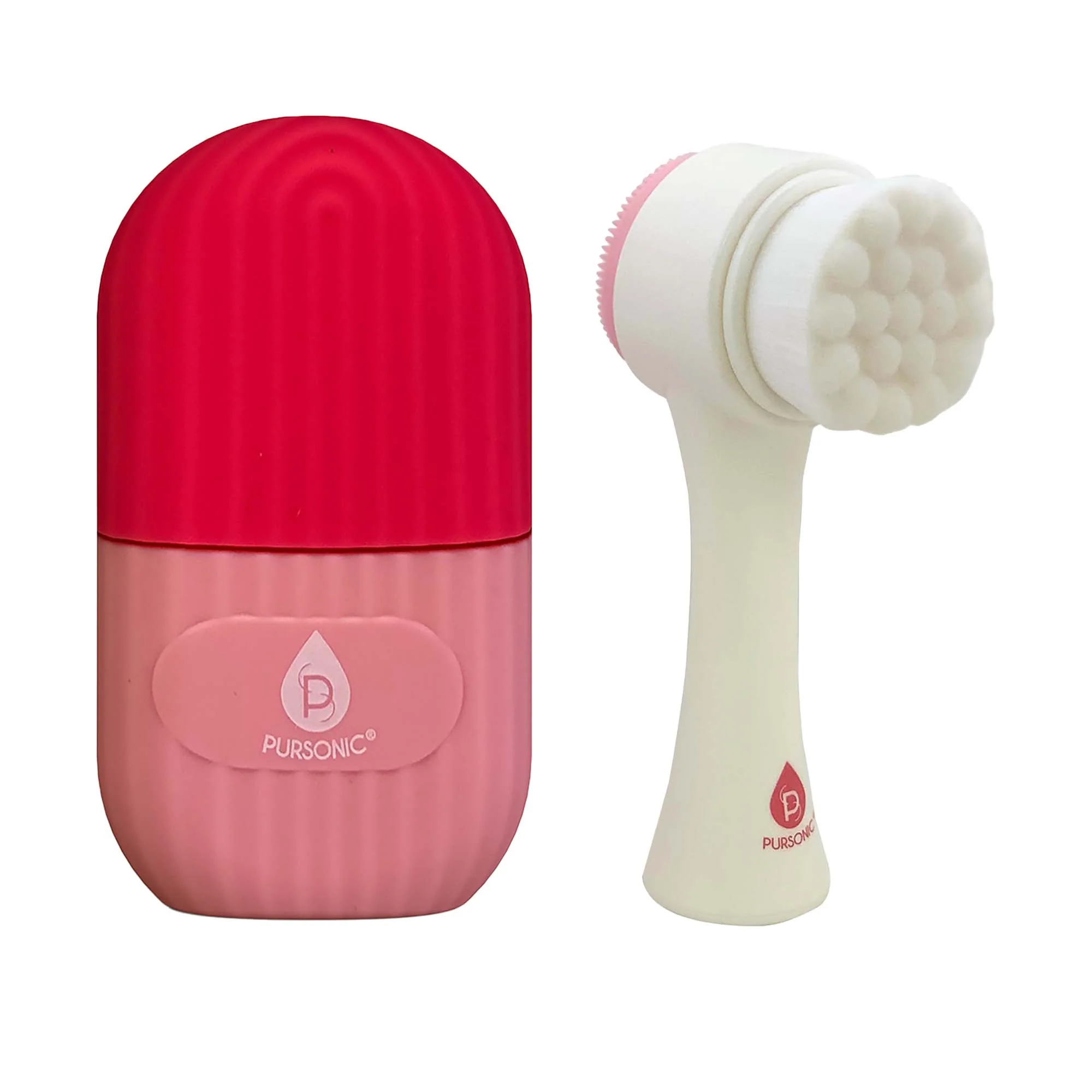 Minimalist Skincare Duo Ice Cube Facial Roller Massager for Face Eyes and Neck Dual Sided Facial Cleansing Brush World-Class