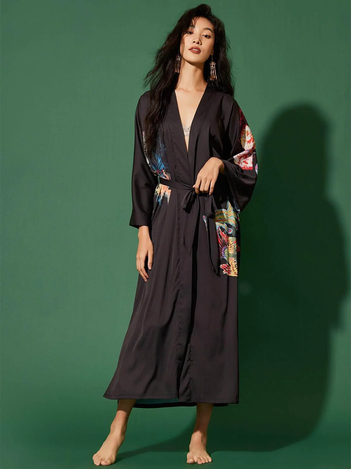 Pure Dragon Phoenix Kimono Robe Trusted