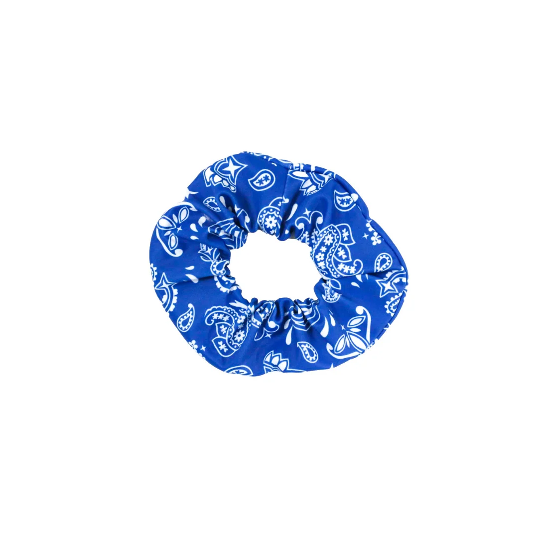 High-End Blue Paisley Scrunchie Convenient