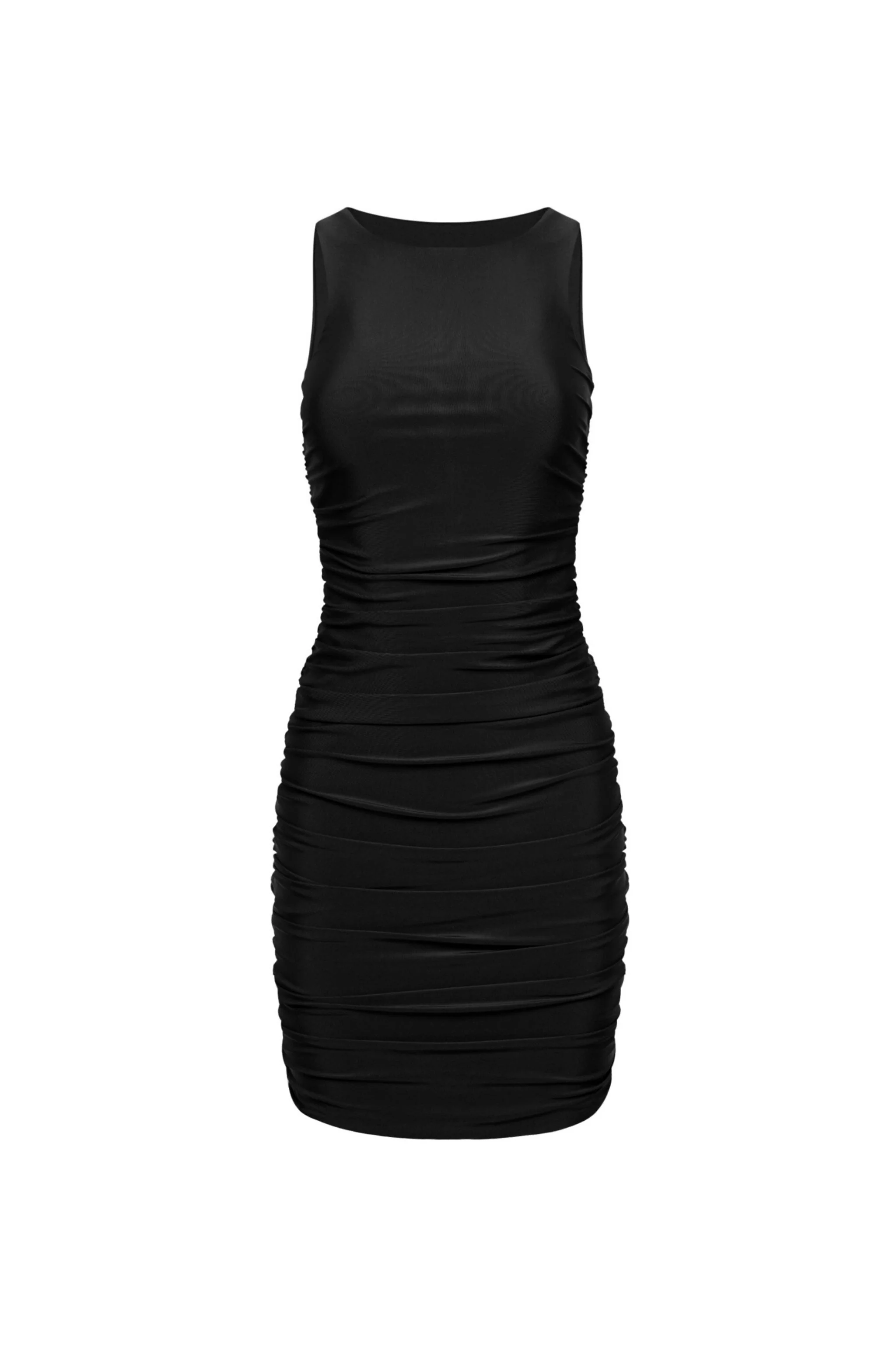 Original Design Ibiza Ruched Mini Dress – Black Sustainable