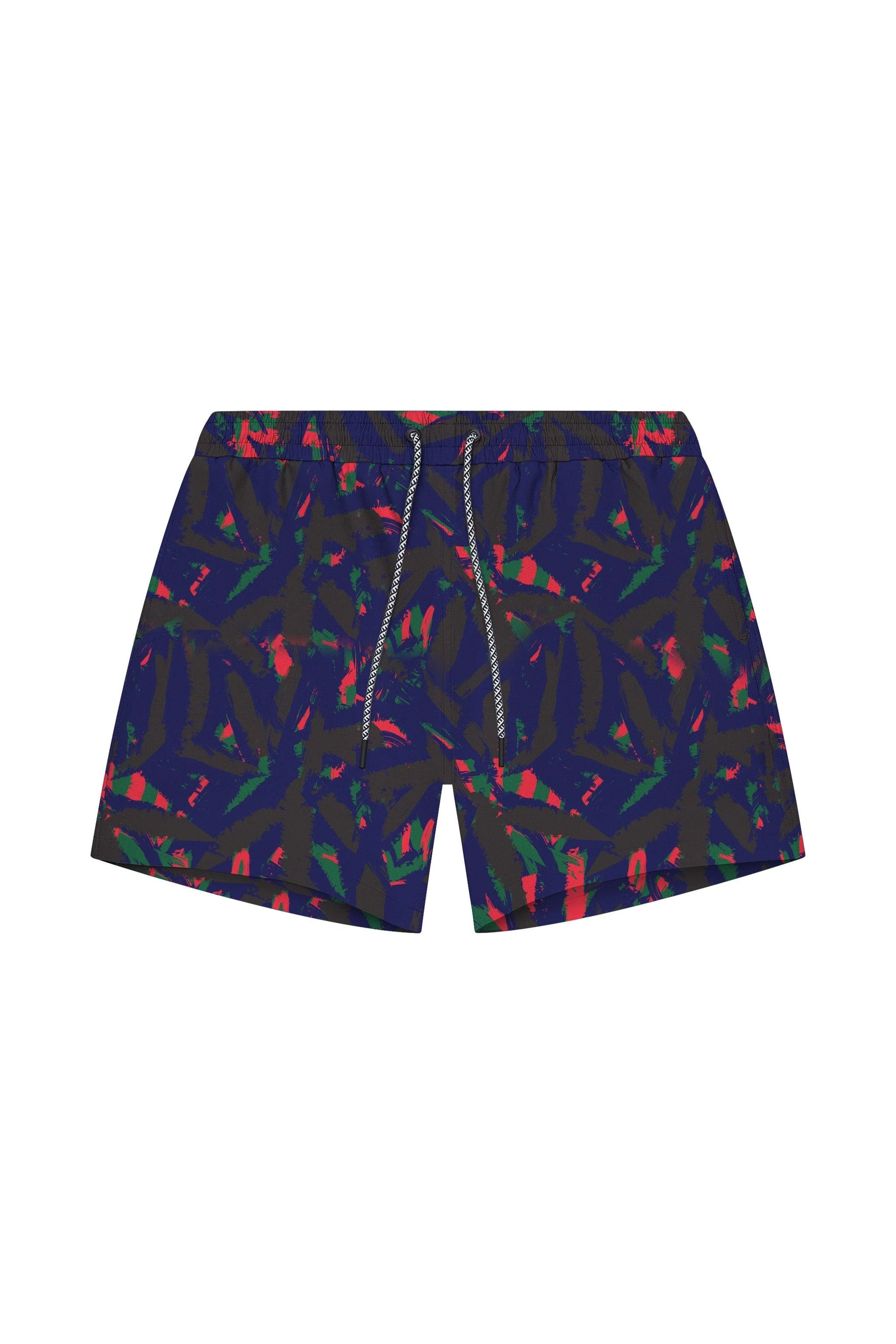 User-Friendly Tulum 5-Inch Swim Trunk – Navy Palm High-Grade