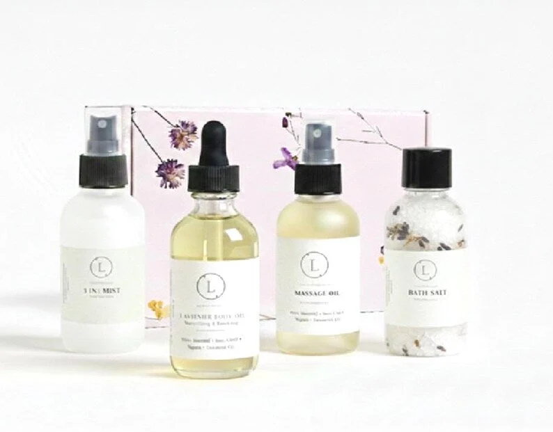 Detailed Natural Spa Gift Box – 4-Piece Aromatherapy Wellness Set Prestigious